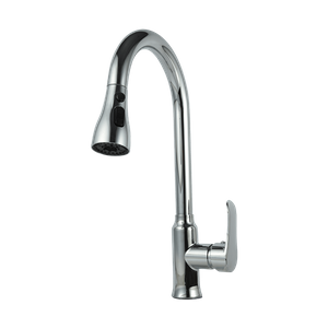 Chrome High Arc Kitchen Sink Faucet With Pull-Down Sprayer