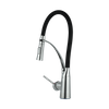 Modern Black Rubber Neck Pull-Down Sprayer Kitchen Sink Faucet